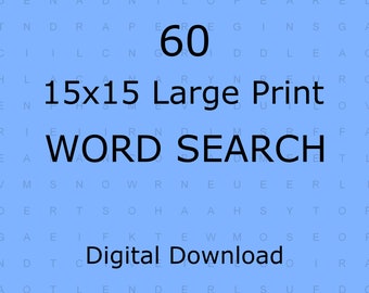 60 puzzle di ricerca di parole a stampa grande