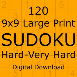 120 Large Print Sudoku Puzzles Hard-Very Hard