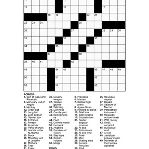 60 Large Print Crossword Puzzles Vol 1 Etsy