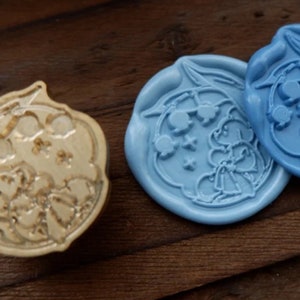 The lily of the valley bear Wax Seal Stamp Kit, decorative bear wax seal kit, envelope seal stamp, invitation seal stamp