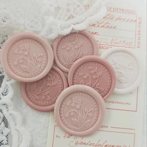 Lily of the valley Wax Seal Stamp Kit, flower journal wax seal kit, envelope seal stamp, invitation seal stamp, packaging stamp