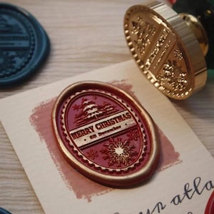 Merry Christmas Wax Seal Stamp Kit, decorative wax seal kit, envelope seal stamp, invitation seal stamp