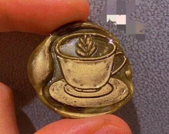 Coffee time Wax Seal Stamp Kit, irregular shape coffee wax seal kit, envelope seal stamp, invitation seal stamp