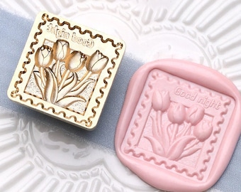 3D tulip stamp Wax Seal Stamp Kit,tulip wax seal kit, envelope seal stamp, invitation seal stamp