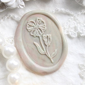 Poppy flower Wax Seal Stamp Kit, floral wax seal kit, envelope seal stamp, invitation seal stamp