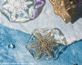 Snowflake Wax Seal Stamp Kit, irregular shape  journal wax seal kit, envelope seal stamp, invitation seal stamp, packaging stamp