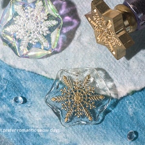Snowflake Wax Seal Stamp Kit, irregular shape  journal wax seal kit, envelope seal stamp, invitation seal stamp, packaging stamp
