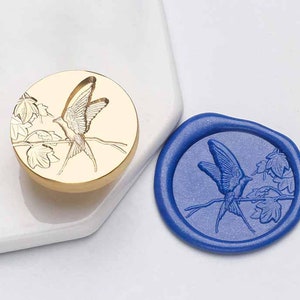 3D Autumn hummingbird Wax Seal Stamp Kit, hummingbird wax seal kit, envelope seal stamp, invitation seal stamp