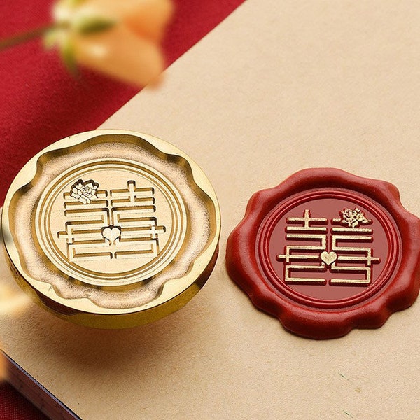 Double happiness Wax Seal Stamp Kit, happiness wax seal kit, envelope seal stamp, invitation seal stamp