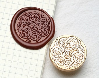 Rose bloom Wax Seal Stamp Kit,  rose  wax seal kit, envelope seal stamp, invitation seal stamp