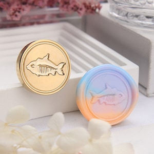 Ancient Fish Fossils Wax Seal Stamp Kit, fossil wax seal kit, envelope seal stamp, invitation seal stamp