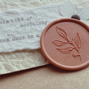 Leaves Wax Seal Stamp Kit, plants wax seal kit, envelope seal stamp, invitation seal stamp