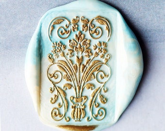 Floral pattern Wax Seal Stamp Kit, decorative wax seal kit, envelope seal stamp, invitation seal stamp