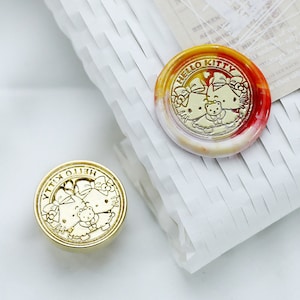 Cartoon cat Wax Seal Stamp Kit, cat wax seal kit, envelope seal stamp, invitation seal stamp