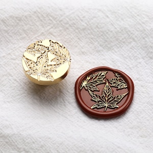 Maple leaves Wax Seal Stamp Kit, greenery grass wax seal kit, envelope seal stamp, invitation seal stamp