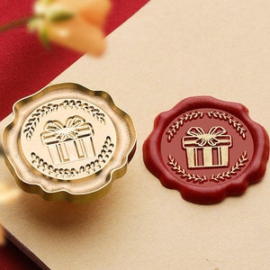 Gift box Wax Seal Stamp Kit, present wax seal kit, envelope seal stamp, invitation seal stamp