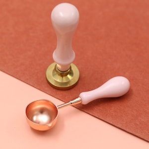 Macaron pink sealing wax handle,pink spoon, craft diy kit for wax seals