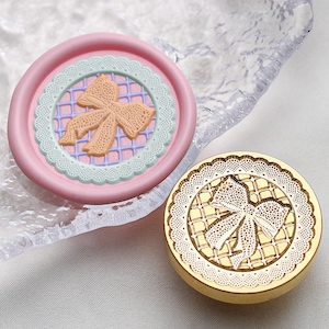 Lace bow knot Wax Seal Stamp Kit,lace wax seal kit, envelope seal stamp, invitation seal stamp