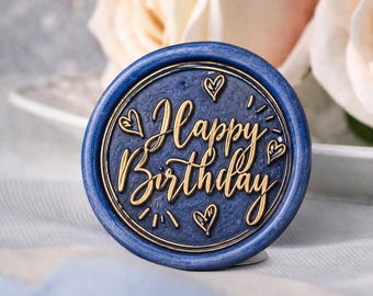 Happy Birthday Wax Seal Stamp Kit, bithday wax seal kit, envelope seal stamp, invitation seal stamp