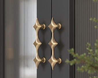 Solid brass star drawer knob, golden star cabinet knob, custom engraved nursery room knob, nursery decor, bar knob, cupboard knob