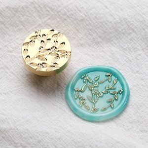 Tree branches Wax Seal Stamp Kit, greenery grass wax seal kit, envelope seal stamp, invitation seal stamp