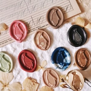Penguin Wax Seal Stamp Kit, decorative wax seal kit, envelope seal stamp, invitation seal stamp