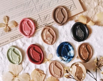 Penguin Wax Seal Stamp Kit, decorative wax seal kit, envelope seal stamp, invitation seal stamp