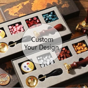 Custom Wedding Wax Seal Stamp Kit, Personalized map gift box wax seal kit, envelope seal stamp, invitation seal stamp,