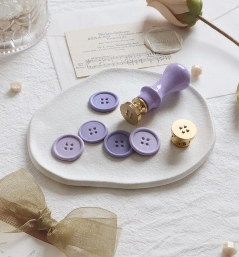 Button Wax Seal Stamp Kit, journaling wax seal kit, envelope seal stamp, invitation seal stamp