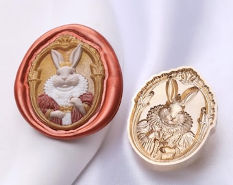 Noble Rabbit Wax Seal Stamp Kit,rabbit wax seal kit, envelope seal stamp, invitation seal stamp,mini stamp