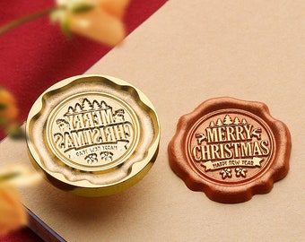 Merry Christmas Wax Seal Stamp Kit, Happy New Year  wax seal kit, envelope seal stamp, invitation seal stamp