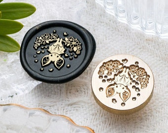 Flower Bat Wax Seal Stamp Kit, funny journal wax seal kit, envelope seal stamp, invitation seal stamp, packaging stamp