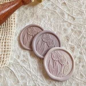 Tulip Wax Seal Stamp Kit, greenery grass wax seal kit, envelope seal stamp, invitation seal stamp