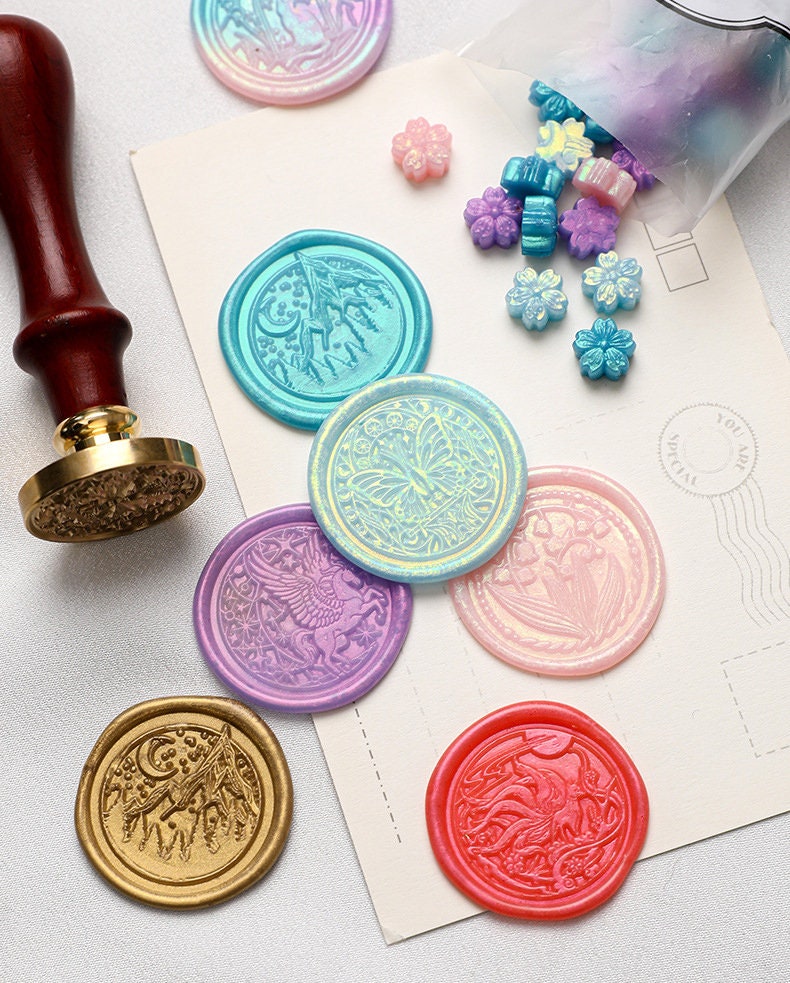 Sakula Sealing Wax,100 beads Sealing Wax Beads for wax seal stamp ,Mixed  Wax Seal Pellets, Premium Wax Sealing Beads, Wedding Gift Wrapping