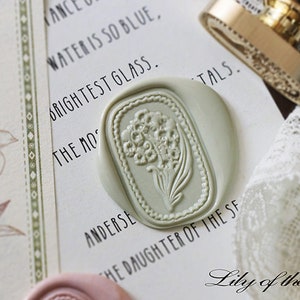 Lily of the valley Wax Seal Stamp Kit, decorative wax seal kit, envelope seal stamp, invitation seal stamp