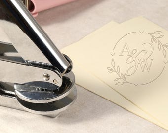 Personalized Embosser for Wedding Invitations,Custom Wedding Embosser Stamp,Custom Monogram Embosser Stamp