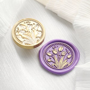 Tulip Wax Seal Stamp Kit, funny journal wax seal kit, envelope seal stamp, invitation seal stamp, packaging stamp