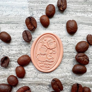Coffee Wax Seal Stamp Kit, life wax seal kit, envelope seal stamp, invitation seal stamp