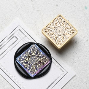 Square tile Wax Seal Stamp Kit,  wax seal kit, envelope seal stamp, invitation seal stamp