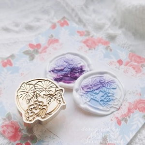 Morning glory Wax Seal Stamp Kit, flower  wax seal kit, envelope seal stamp, invitation seal stamp