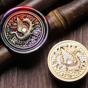 3D The Rosefinch Wax Seal Stamp Kit,phoenix wax seal kit, envelope seal stamp, invitation seal stamp
