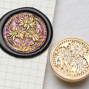 Lycoris radiata Wax Seal Stamp Kit,  equinox flower wax seal kit, envelope seal stamp, invitation seal stamp