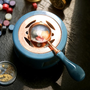 Blue sealing wax stove,blue spoon, craft diy kit for wax seals