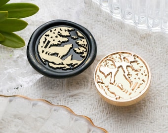 Forest Wolf Wax Seal Stamp Kit, wolf wax seal kit, envelope seal stamp, invitation seal stamp, halloween gift