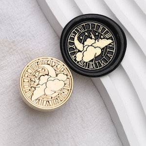 Crescent clock Wax Seal Stamp Kit, moon wax seal kit, envelope seal stamp, invitation seal stamp