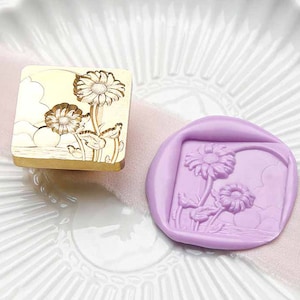 3D Sea view daisy Wax Seal Stamp Kit,daisy wax seal kit, envelope seal stamp, invitation seal stamp