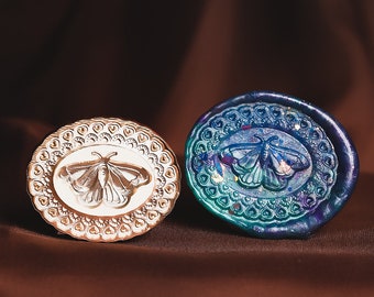 Silkworm moth Wax Seal Stamp Kit,moth wax seal kit, envelope seal stamp, invitation seal stamp