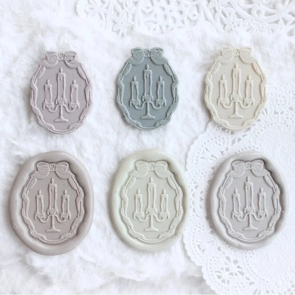 Candlestick bow Wax Seal Stamp Kit, mid century candle  wax seal kit, envelope seal stamp, invitation seal stamp