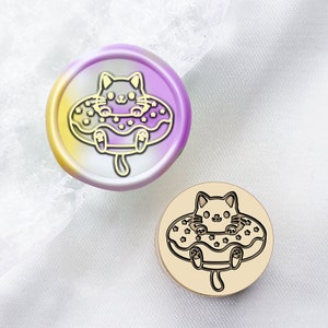 Cat and cake Wax Seal Stamp Kit,cat wax seal kit, envelope seal stamp, invitation seal stamp,mini stamp