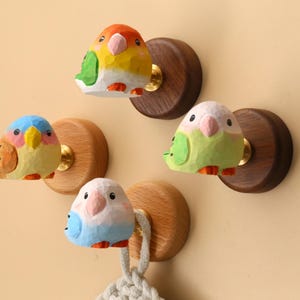 Vintage wooden bird walnut wall hook with Wooden base, natural wood coat hook,bird hook,wooden bag hook, modern decorative wall hook